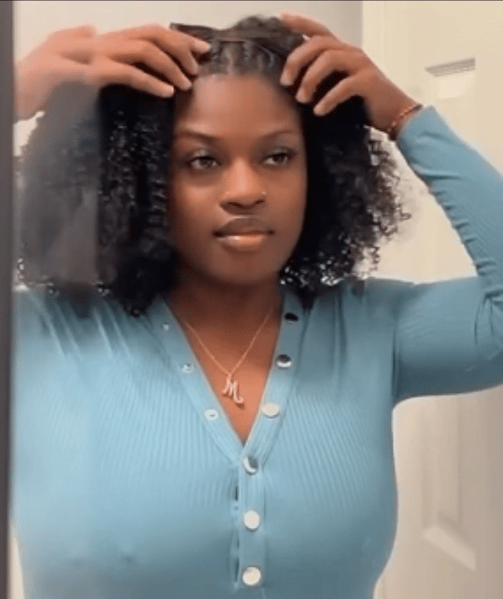 Perruque Kinky Curly lace closure Sans Colle GLAMMANE video