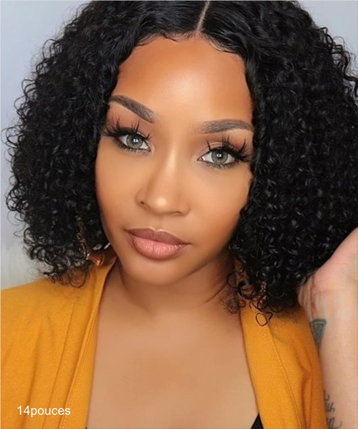 Perruque Kinky Curly lace closure Sans Colle GLAMMANE 2