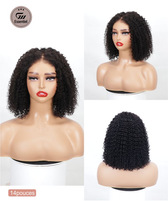 Perruque Kinky Curly lace closure Sans Colle GLAMMANE 3
