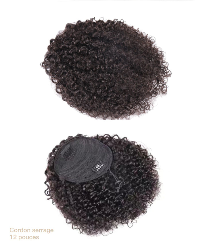 Postiche Clip Afro Court en Cheveux Humains - GLAMMANE 1