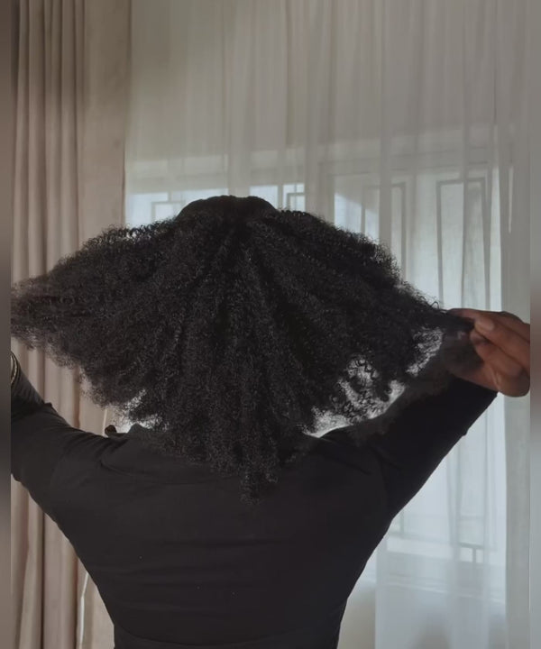 Postiche Clip Queue de cheval courte de 100% Virigins cheveux humains bouclés afro Curly